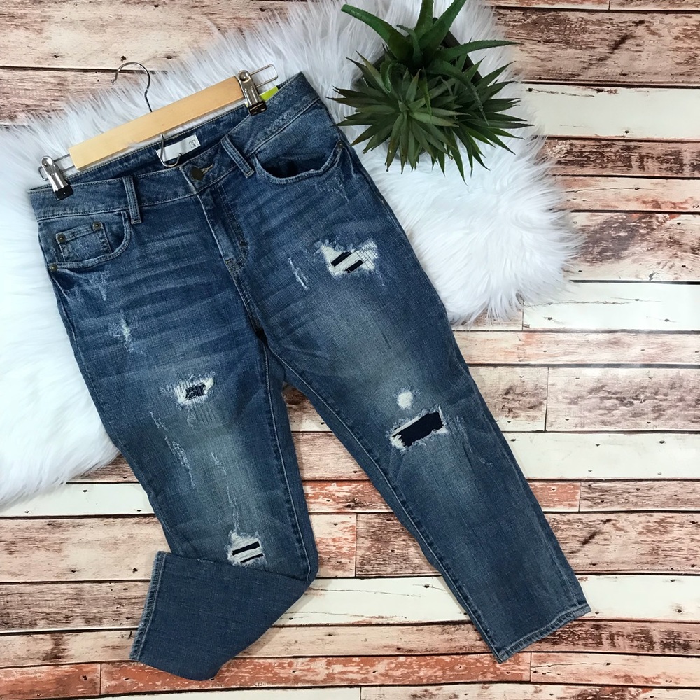 NEW BP distressed patchwork boyfriend jeans